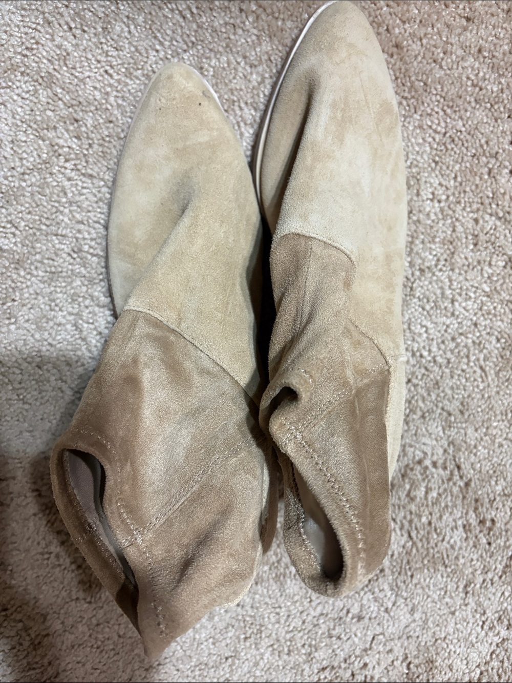 Sole Society Beige Suede Ankle Booties
